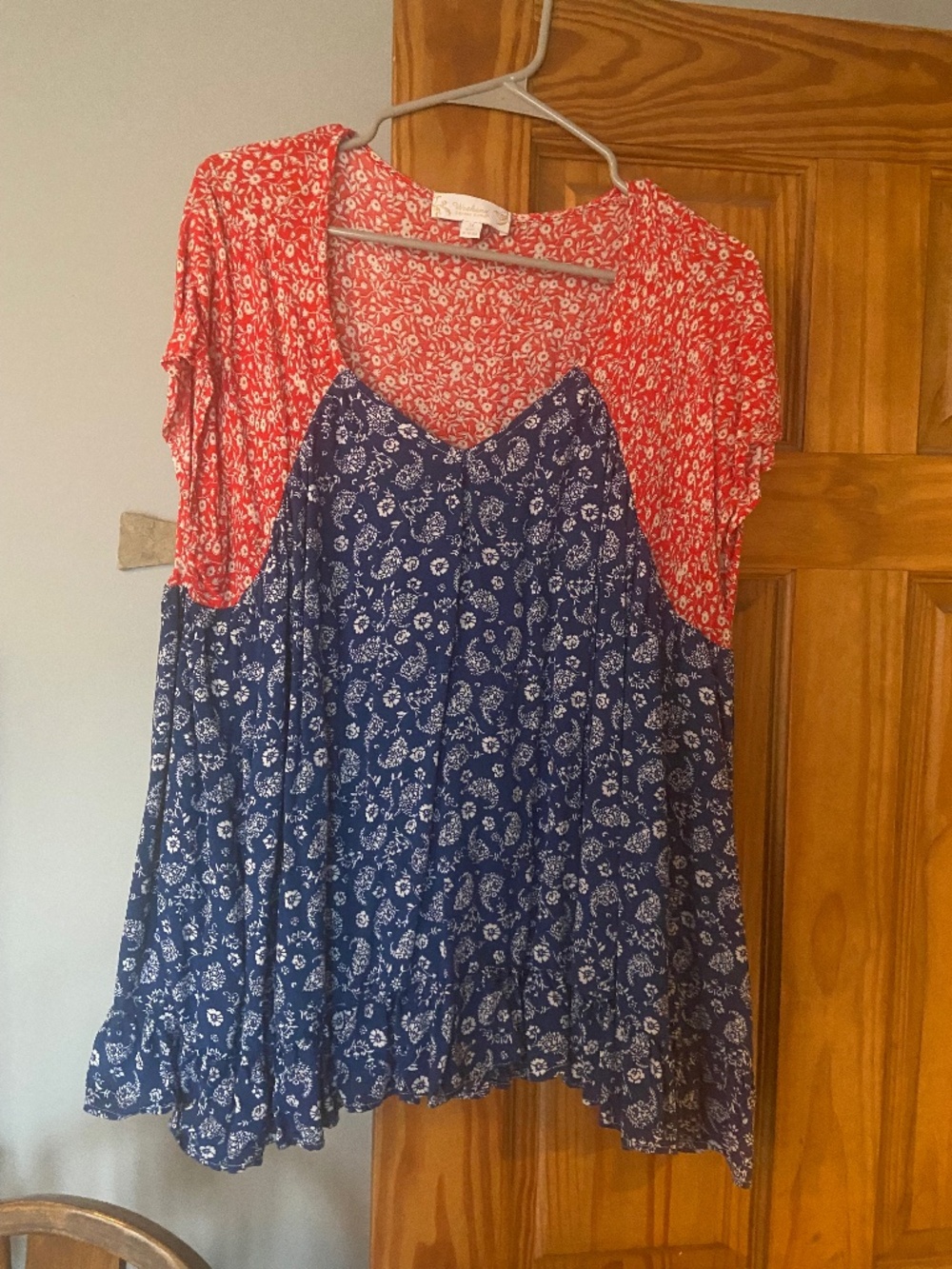 Flower top orange and blue